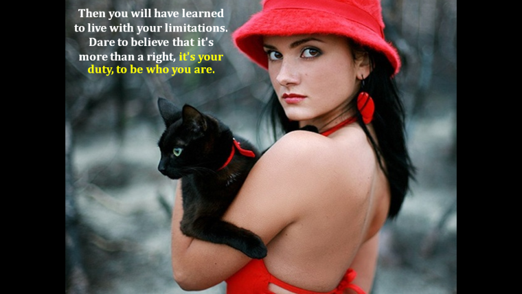 Женщина в Красном с котом