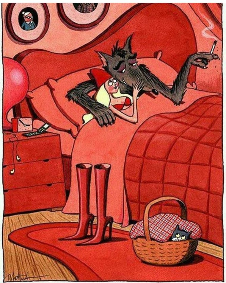 Анекдот про красную шапочку и волка