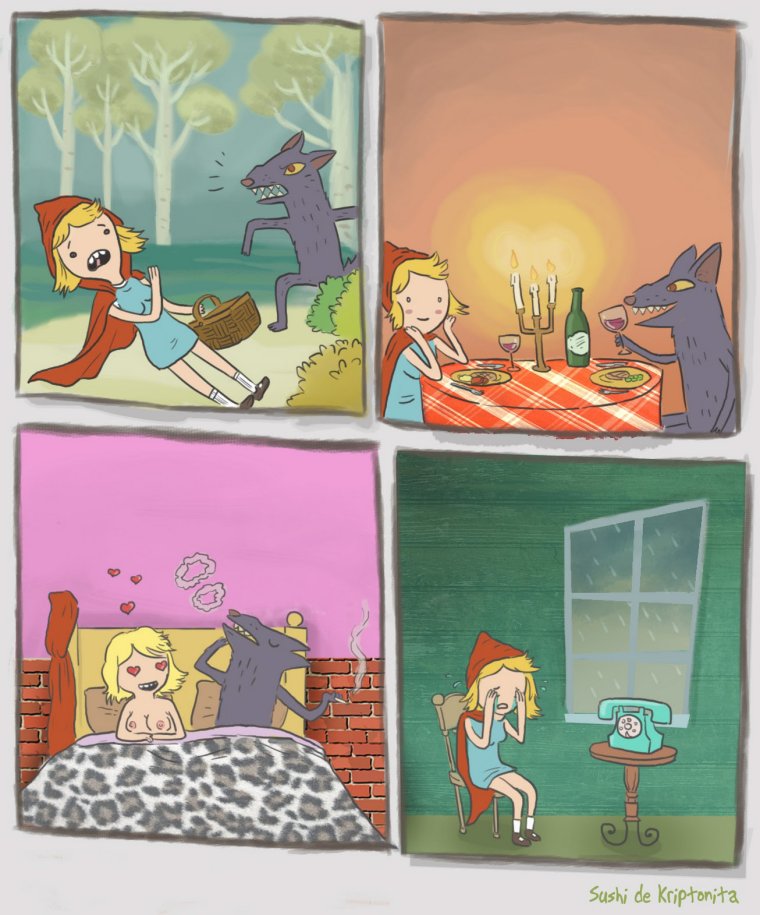 Красная шапочка карикатура