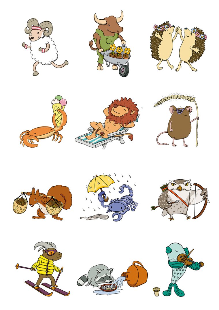 Знаки зодиака мультяшные