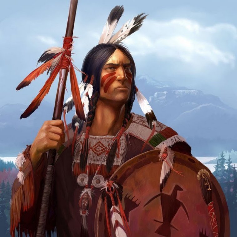 Индеец с трубкой