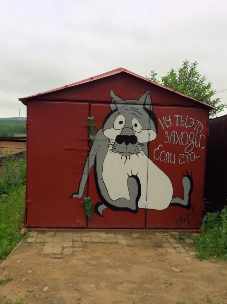 Рисунки на воротах гаража