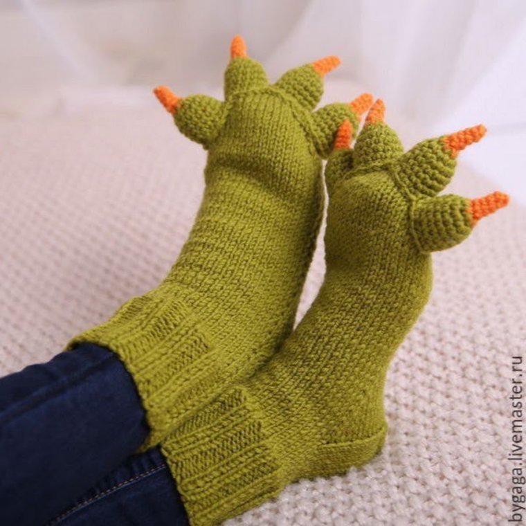 Прикольные вязаные носки