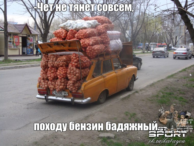 Машина картошкой нагружена