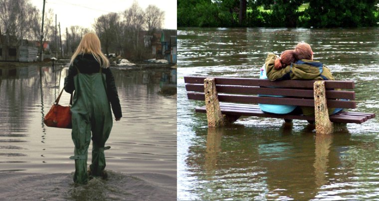 Ребенок в желтых резиновых сапогах