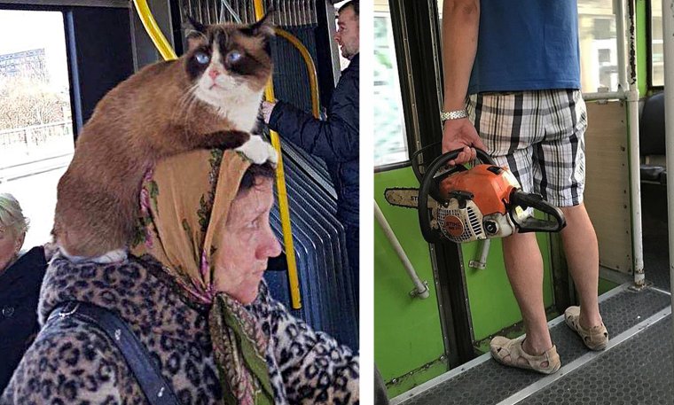 Смешные люди в общественном транспорте