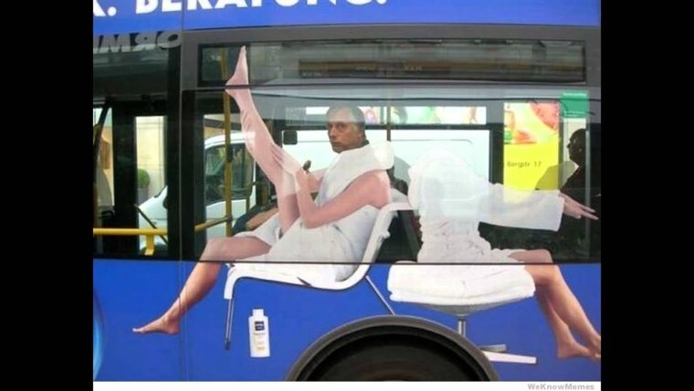 Смешная реклама на транспорте