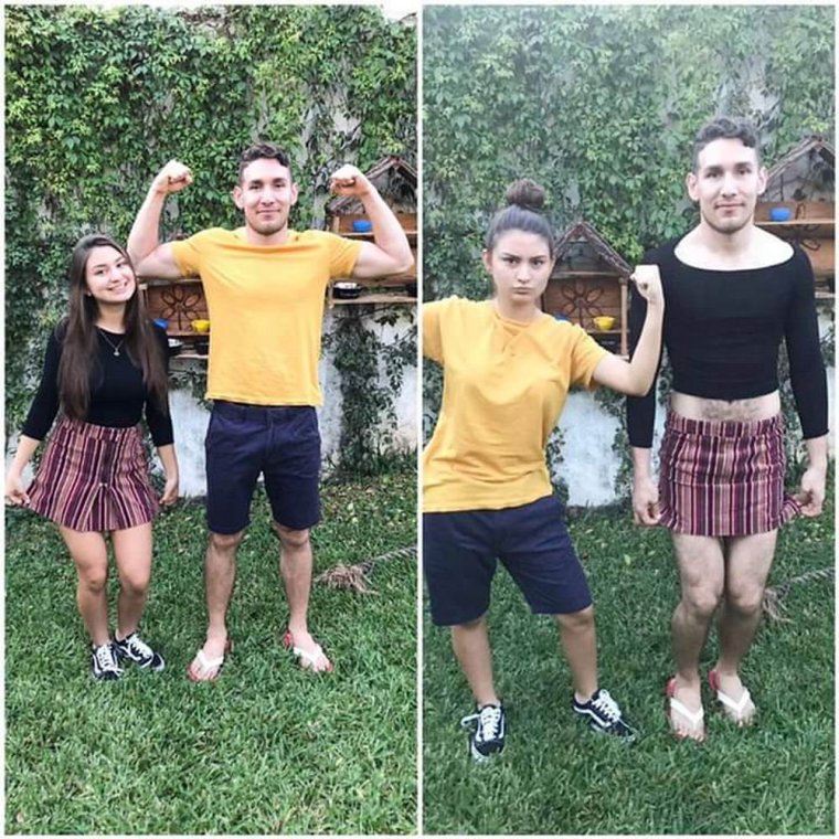 Брат и сестра поменялись одеждой