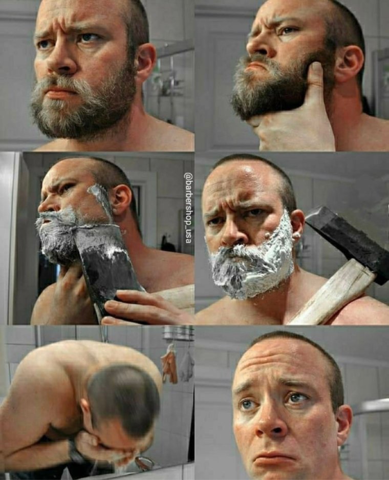 Приколы про бритье бороды