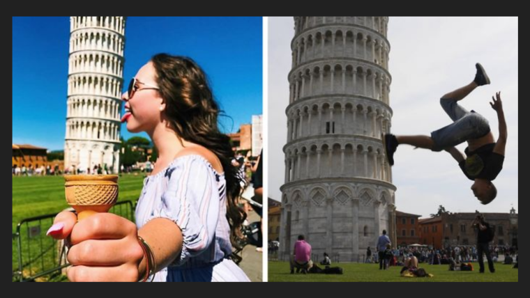 Италия Пизанская башня люди
