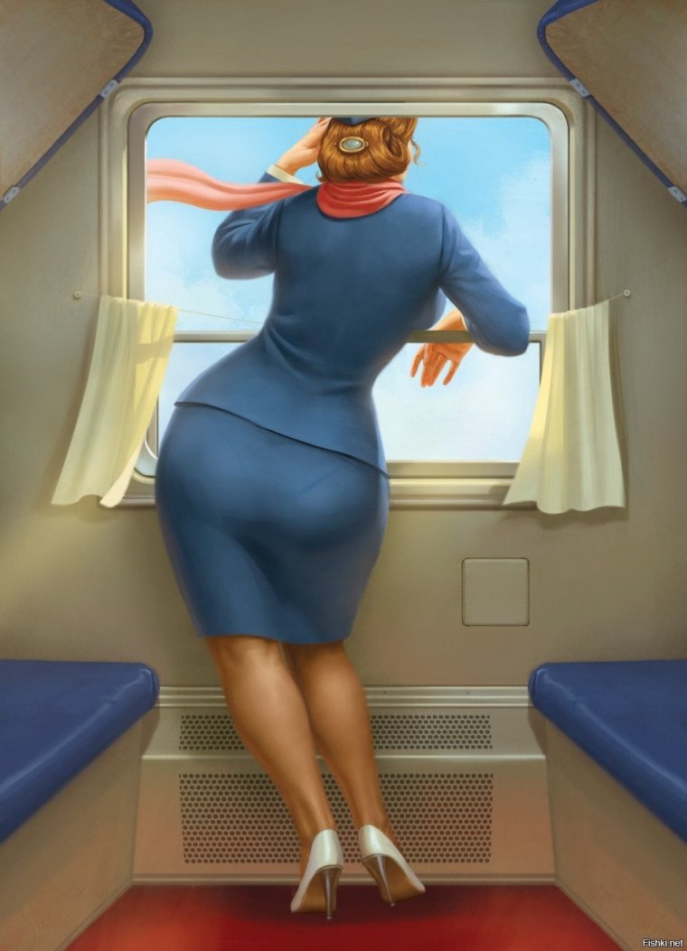 Проводница карикатура