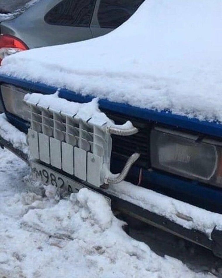 Радиатор отопления в машине прикол