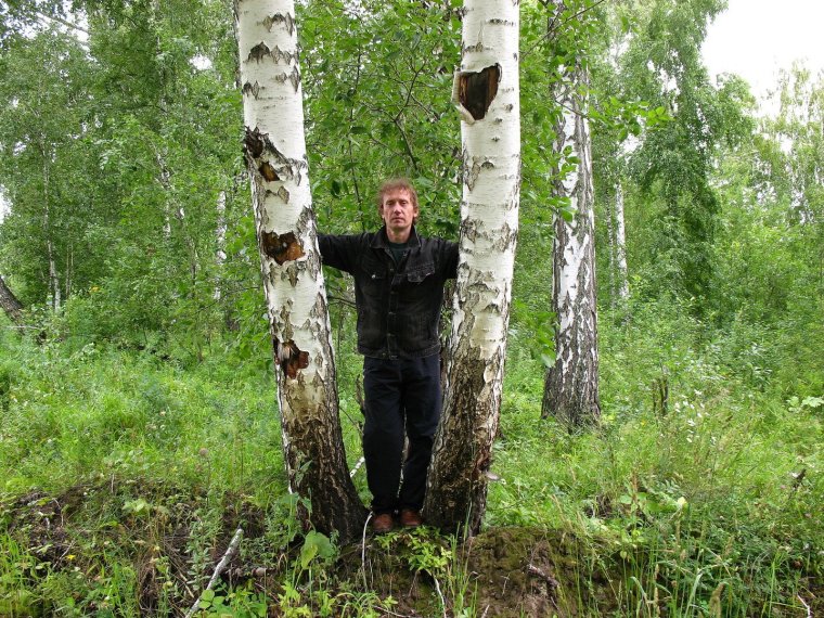 Парень у березы