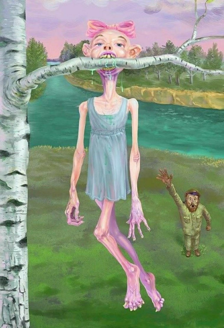 Девочка пьет березовый сок Владислав Кузьмичев