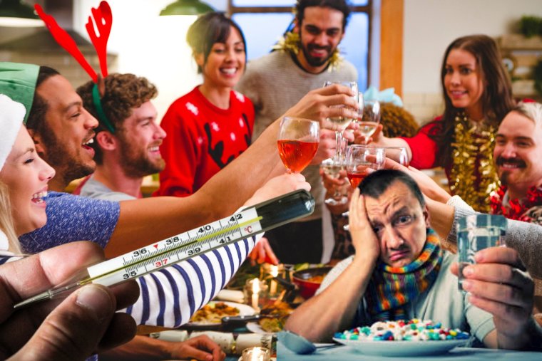 После праздничного застолья.