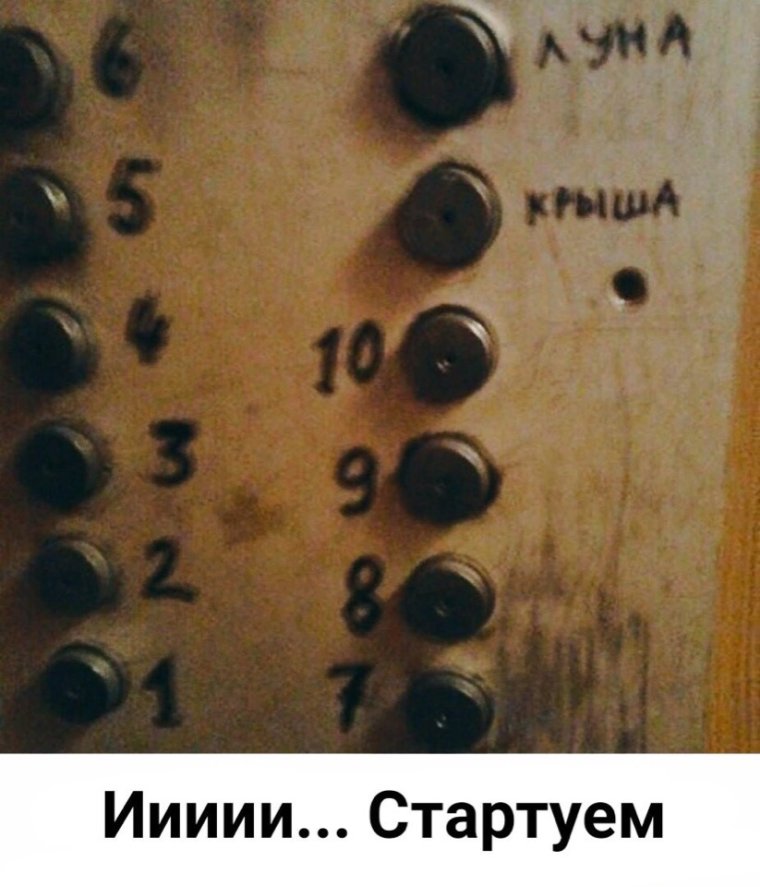 Кнопки в лифте прикольные