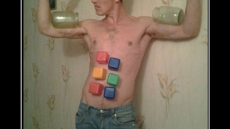 Кубики на животе прикол