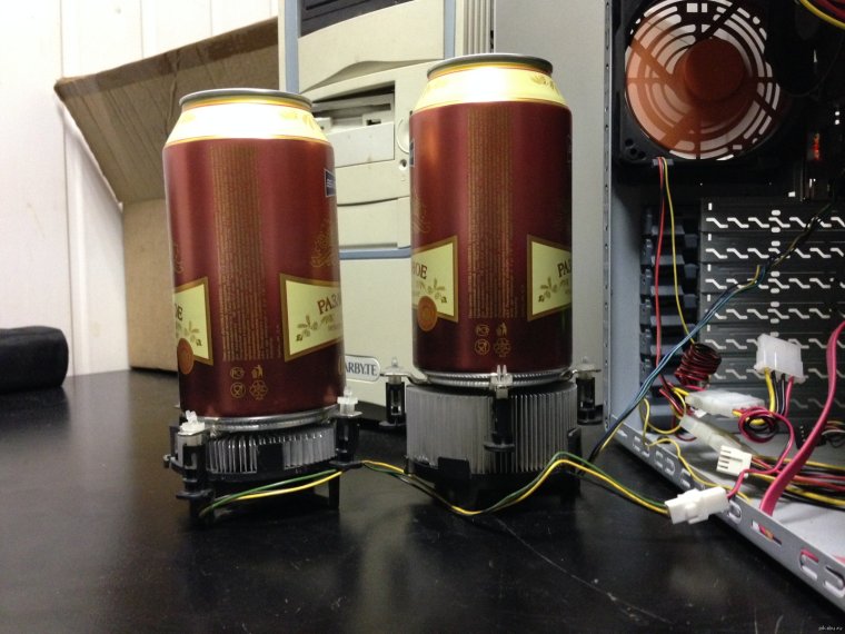 Кулер пиво на процессоре