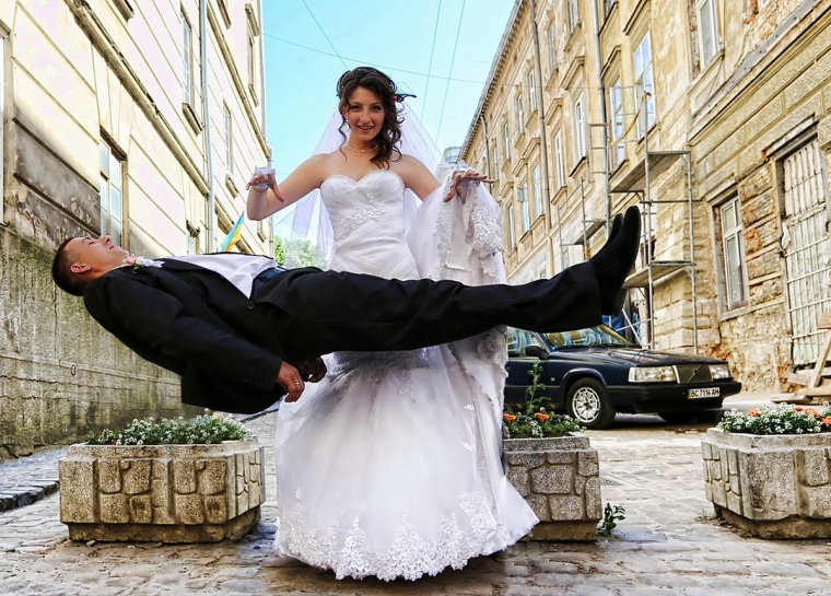 Смешная Свадебная фотосессия