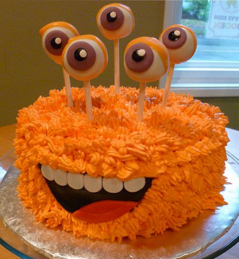 Украшение детского торта монстрик