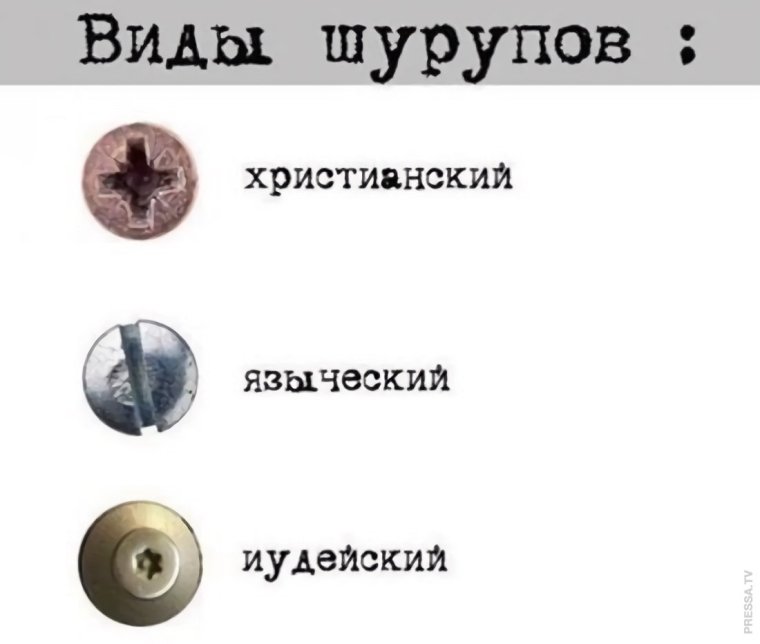 Виды шурупов прикол