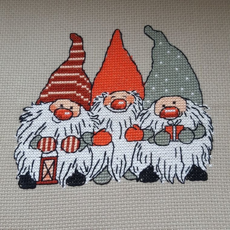 Три гнома вышивка