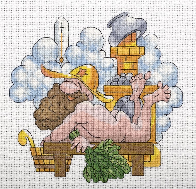 Русская баня вышивка Марья Искусница