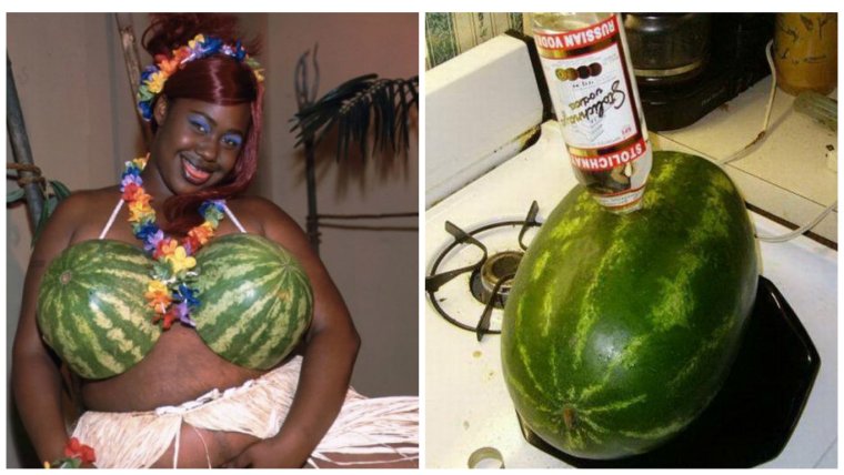 Лифчик из арбуза