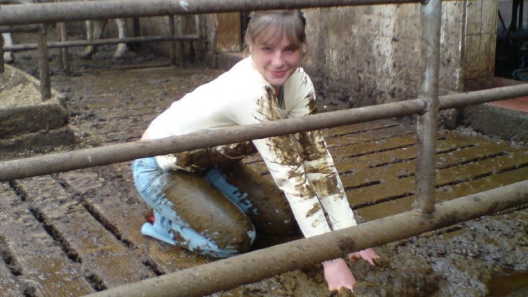 Колхозник в деревне