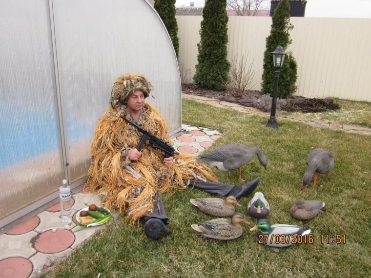 Охотник залез на дерево