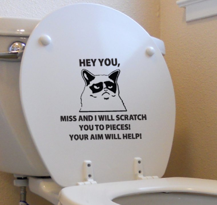 Наклейка котик на унитаз