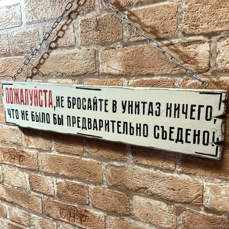 Табличка в туалет не бросать