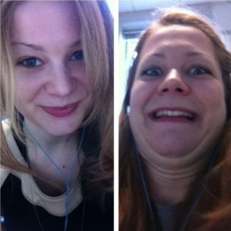 Макияж до и после