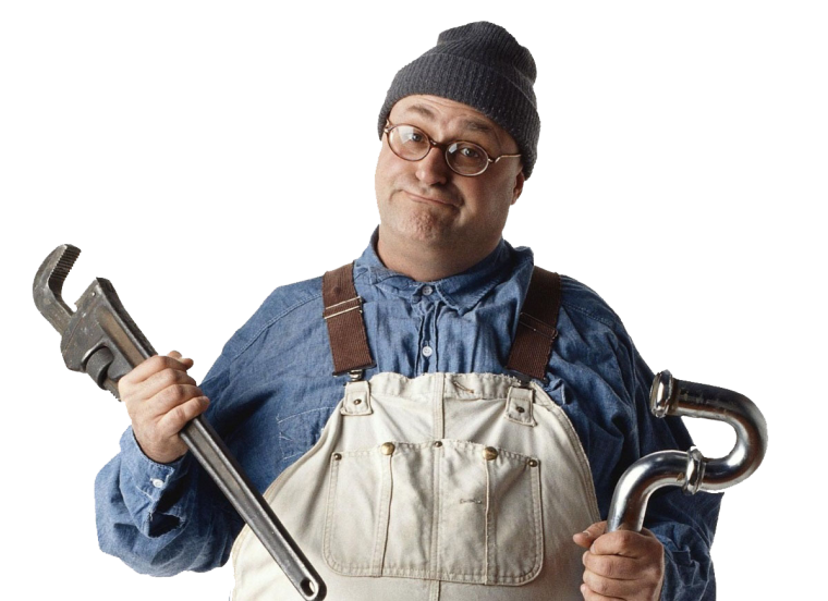 Сантехник с гаечным ключом