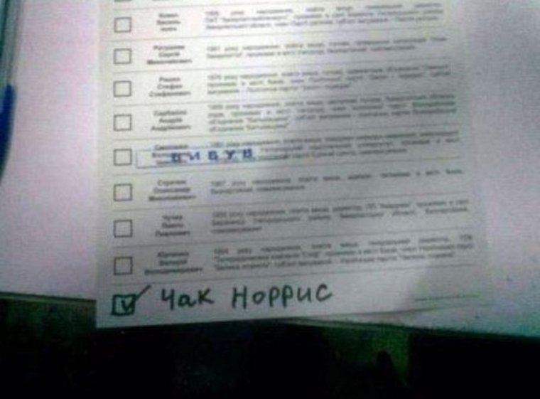 Бюллетень для голосования шутка