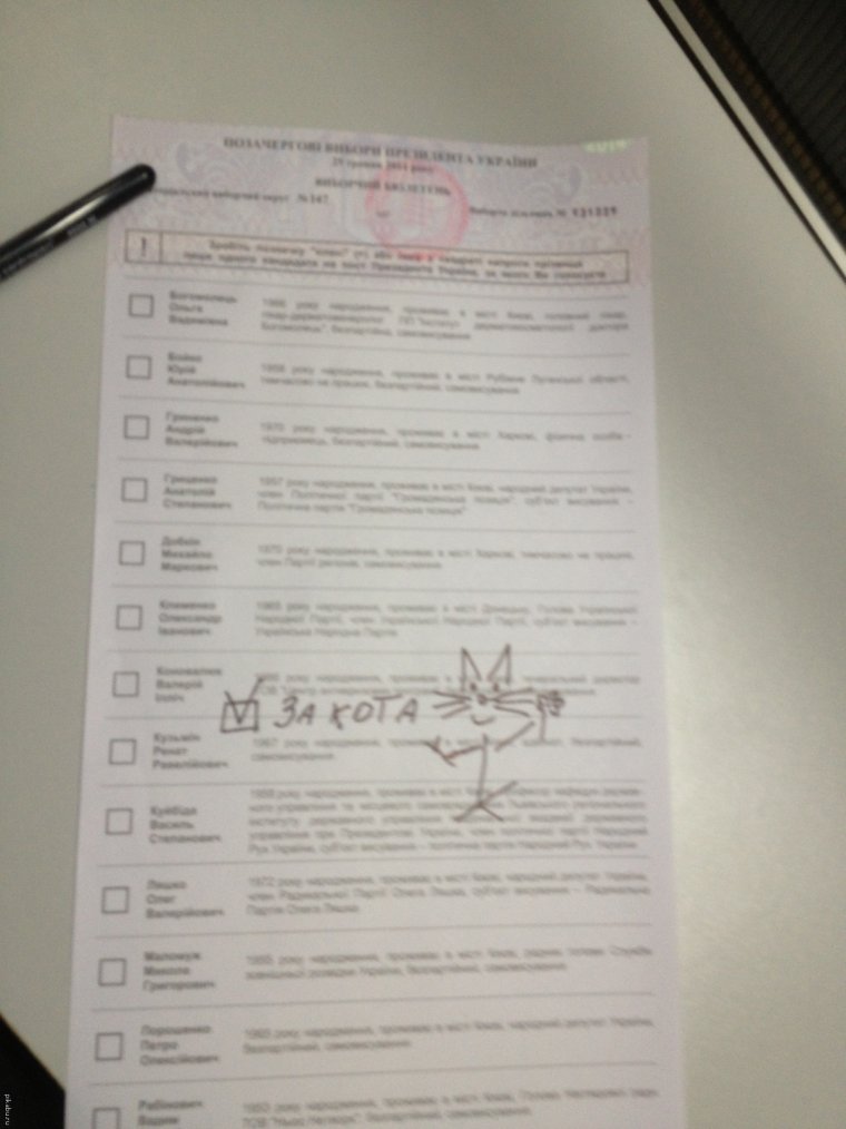 Поддельные бюллетени на выборах