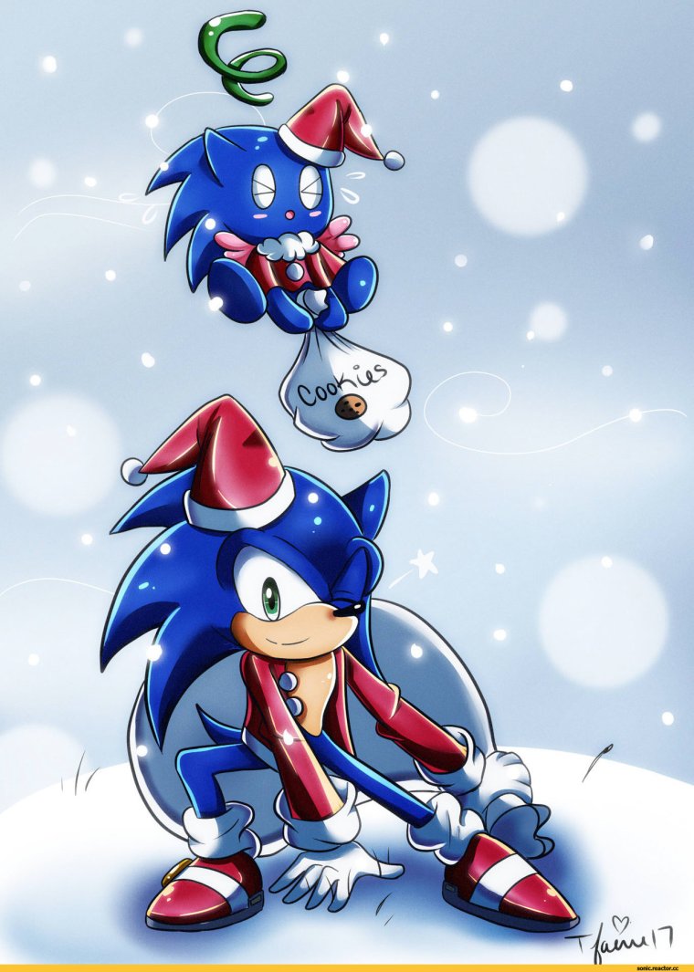 Соник новогодний арт