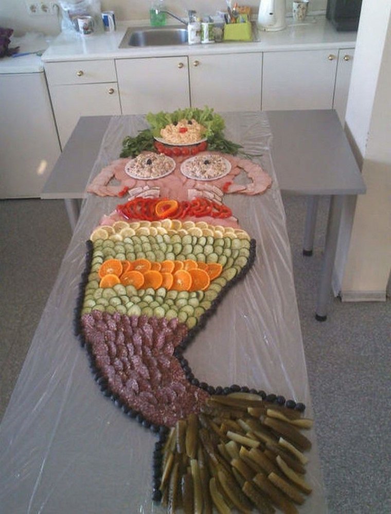 Русалка из закуски