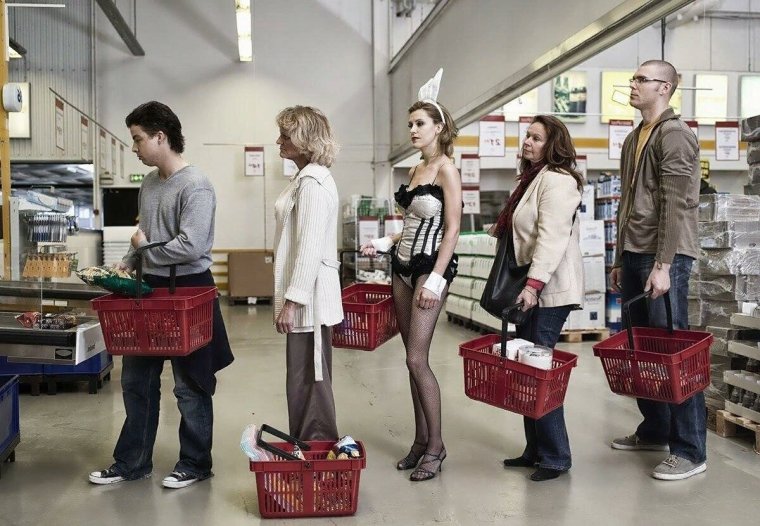 Очередь на кассу в магазине