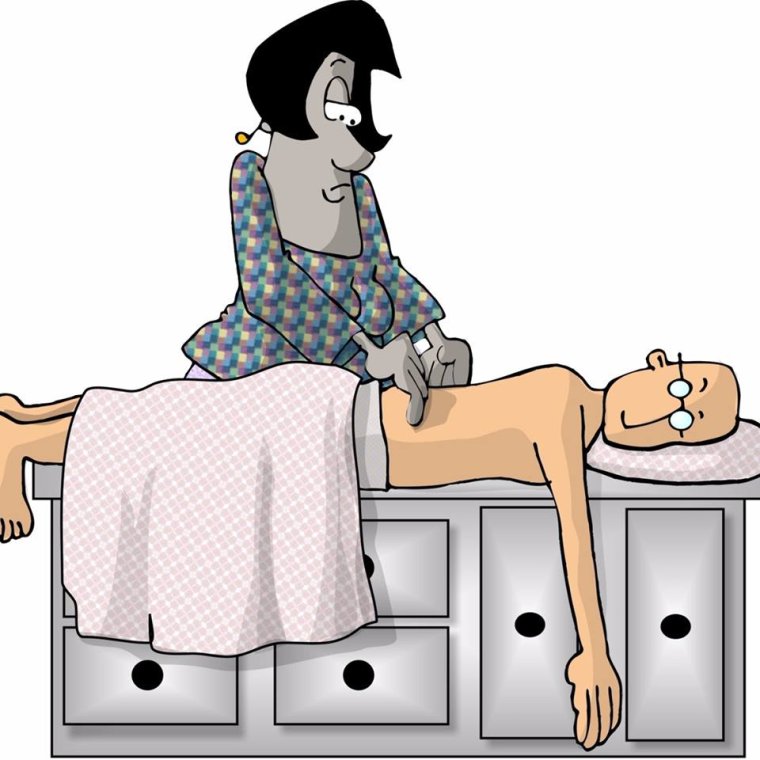 Карикатура массажистка