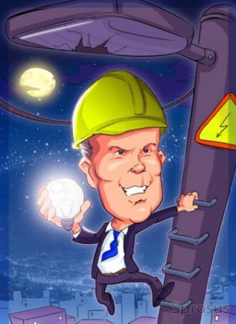 Шарж на электрика