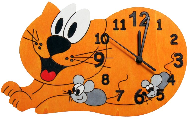 Часы в виде котика