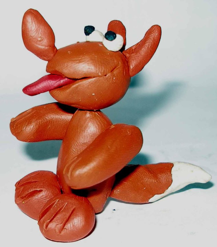 Лисичка из пластилина