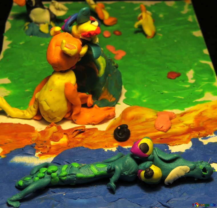 Статуэтки драконов из полимерной глины