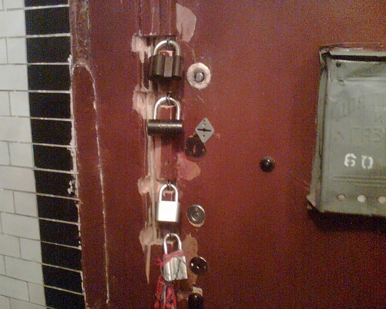Дверь с кучей замков