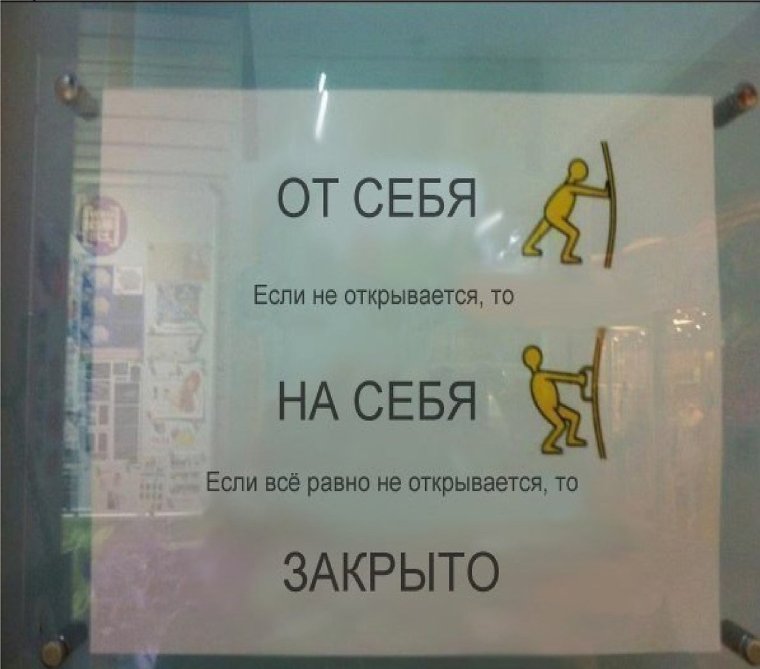 От себя на себя если не открывается