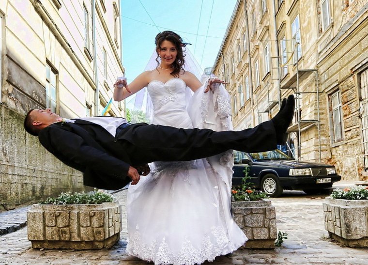 Смешная Свадебная фотосессия