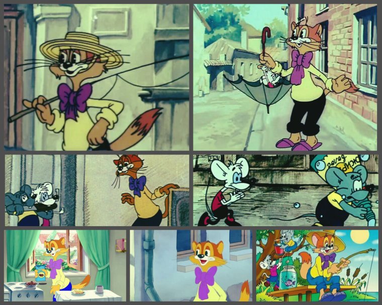 Кот Леопольд с поднятой кофтой