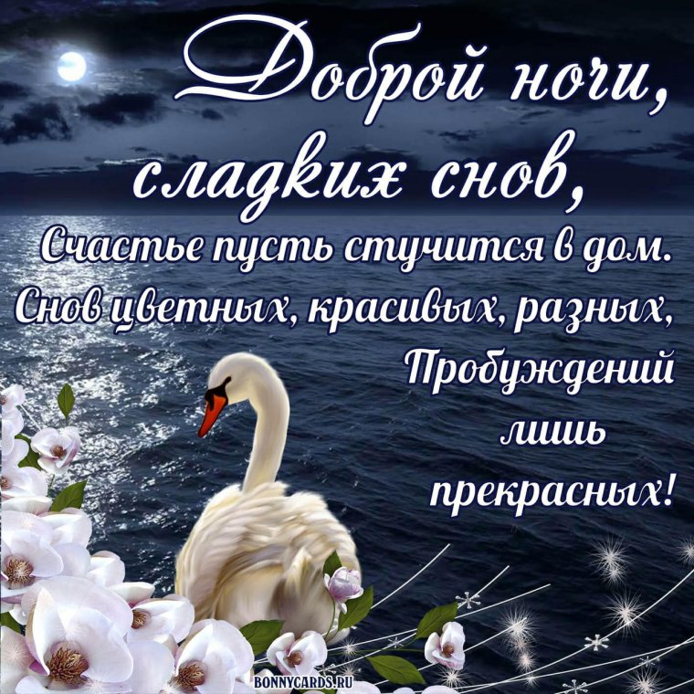 Поздравления спокойной ночи женщине
