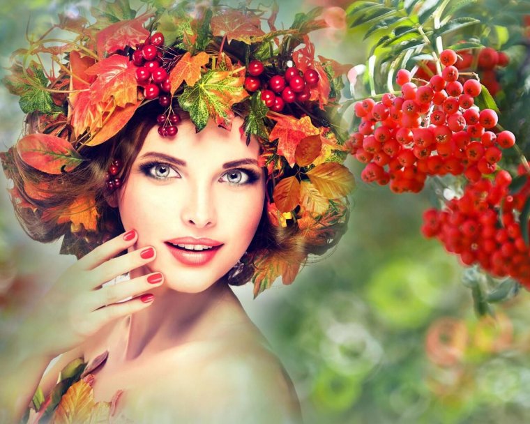 Женщина осень